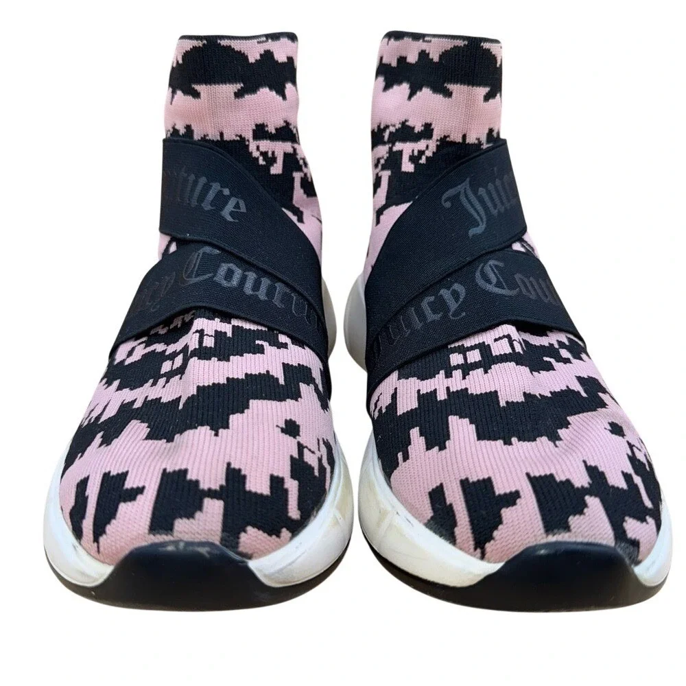 Juicy Couture Ariella‎ Pink and Black Knit Sneakers, Women's Size 9, VGUC